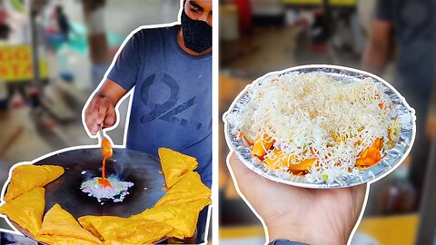 Rajwadi Puff of Ahmedabad ! Stuffed Puff Chaat ! Indian Street Food