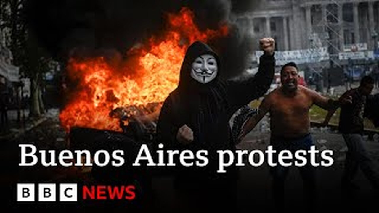 Buenos Aires rocked by violent clashes overArgentina's President Milei reforms | BBC News