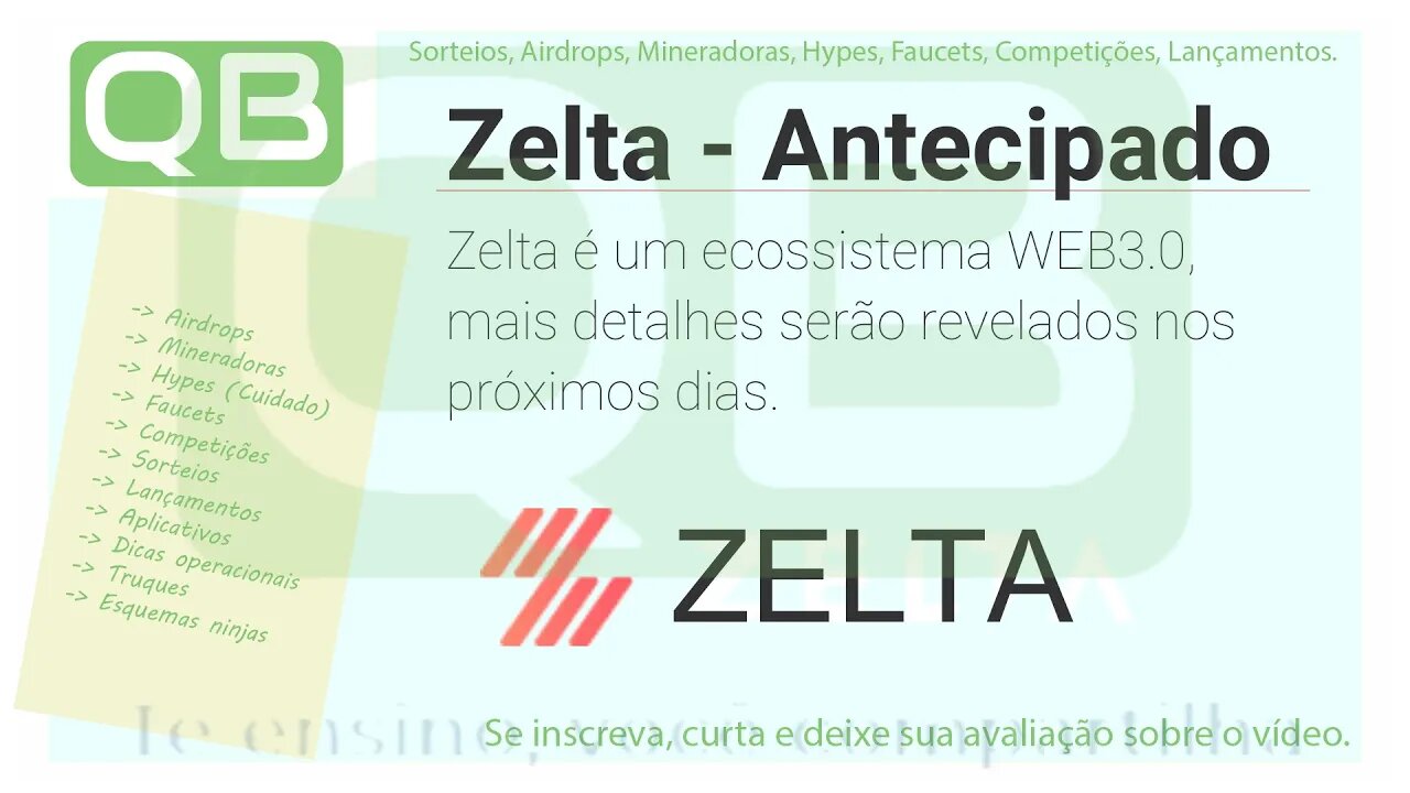 Dica - Zelta Exchange - Acesso antecipado