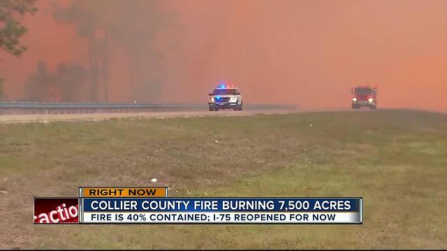 I-75 reopens in Naples after brush fire