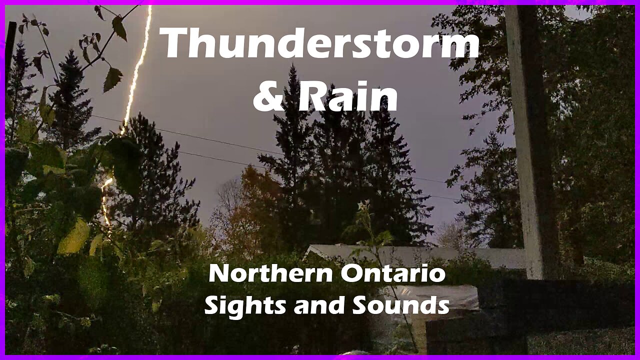 Thunderstorms, Rain, and Intense Lightning Strike in Northern Ontario | Sunrise Storm ASMR