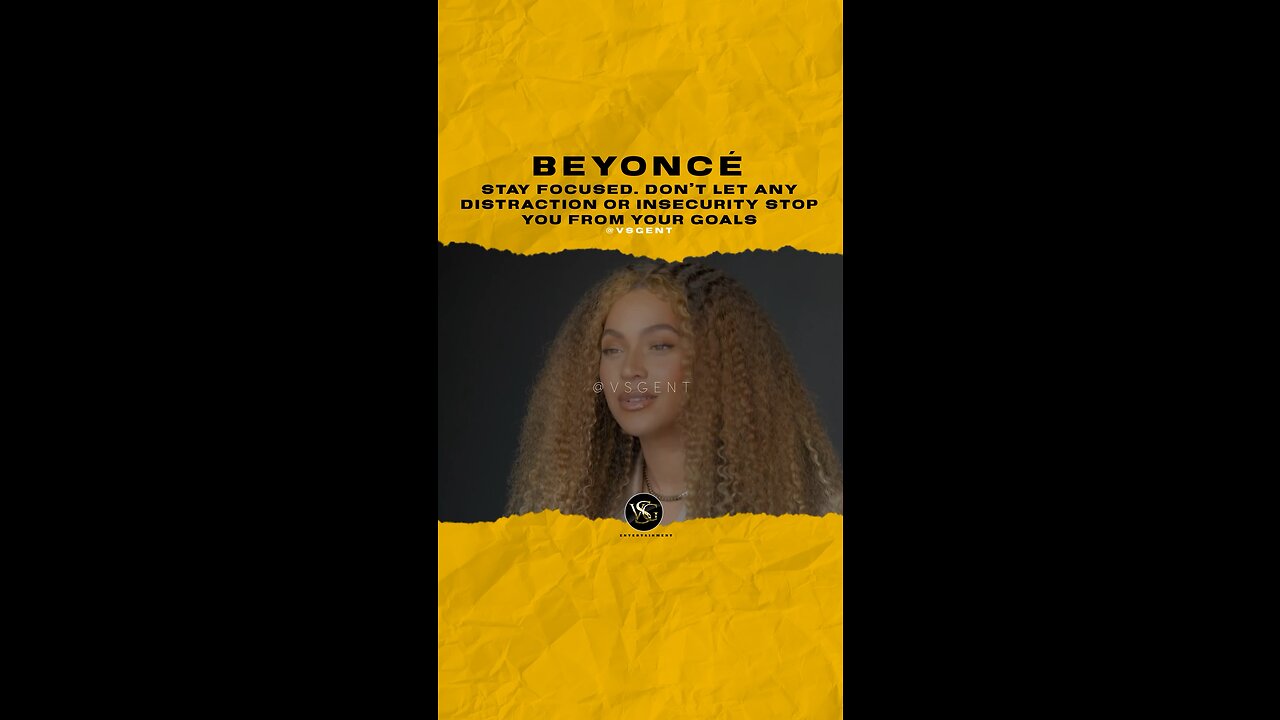 #beyonce Stay focused. Don’t let any distraction or insecurity stop you from your goals.