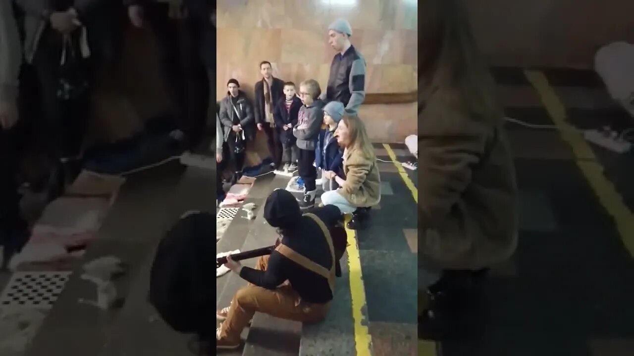 🇺🇦Graphic War🔥Ukraine Children Sing National Anthem Underground Metro Subway Bunker Kharkiv #Shorts