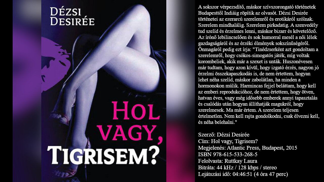 Dézsi Desirée: Hol vagy, Tigrisem? Atlantic Press, Budapest, 2015