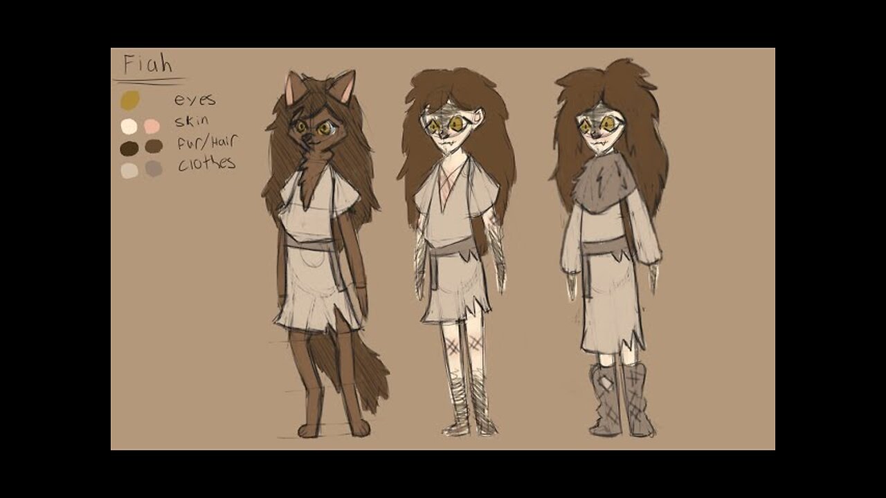 Sketch Series: Fiah The Wild Girl. Character Design.