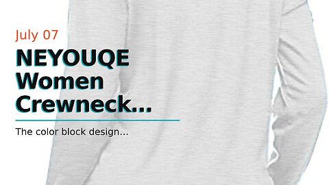 NEYOUQE Women Crewneck Pullover Sweatshirt Casual Fall Fashion Color Block Loose Long Sleeve To... 
