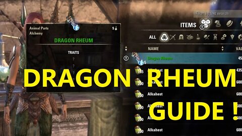 ESO Dragon Rheum! - Alchemy Reagent Guide (Dragonhold DLC) Elder Scrolls Online