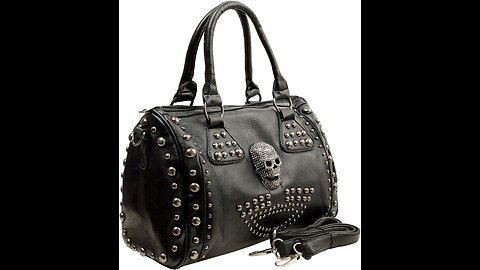MG Collection Howea Gothic Studded Doctor Shoulder Bag