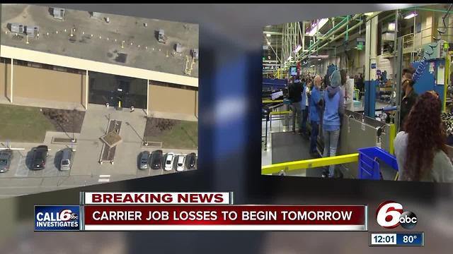 Carrier job losses to begin Thursday