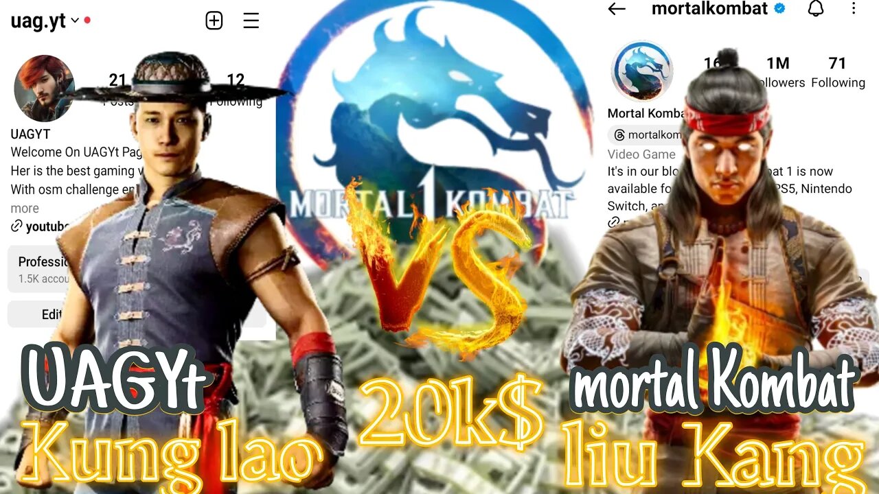 mortal kombat 1 | kung lao vs liu kang • 20k dollars challenge - uagyt gaming -vs- Mortal Kombat