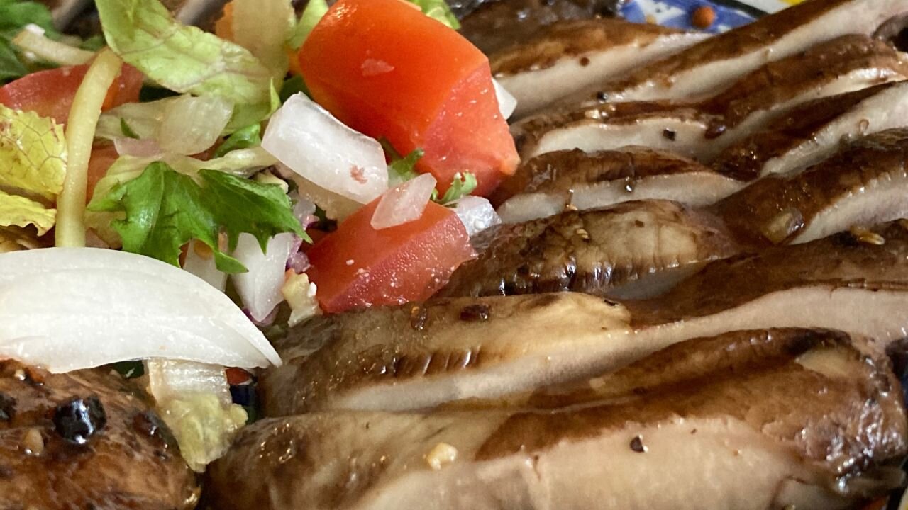 Grilled Portobello Mushrooms with Montreal Style Steak Seasoning