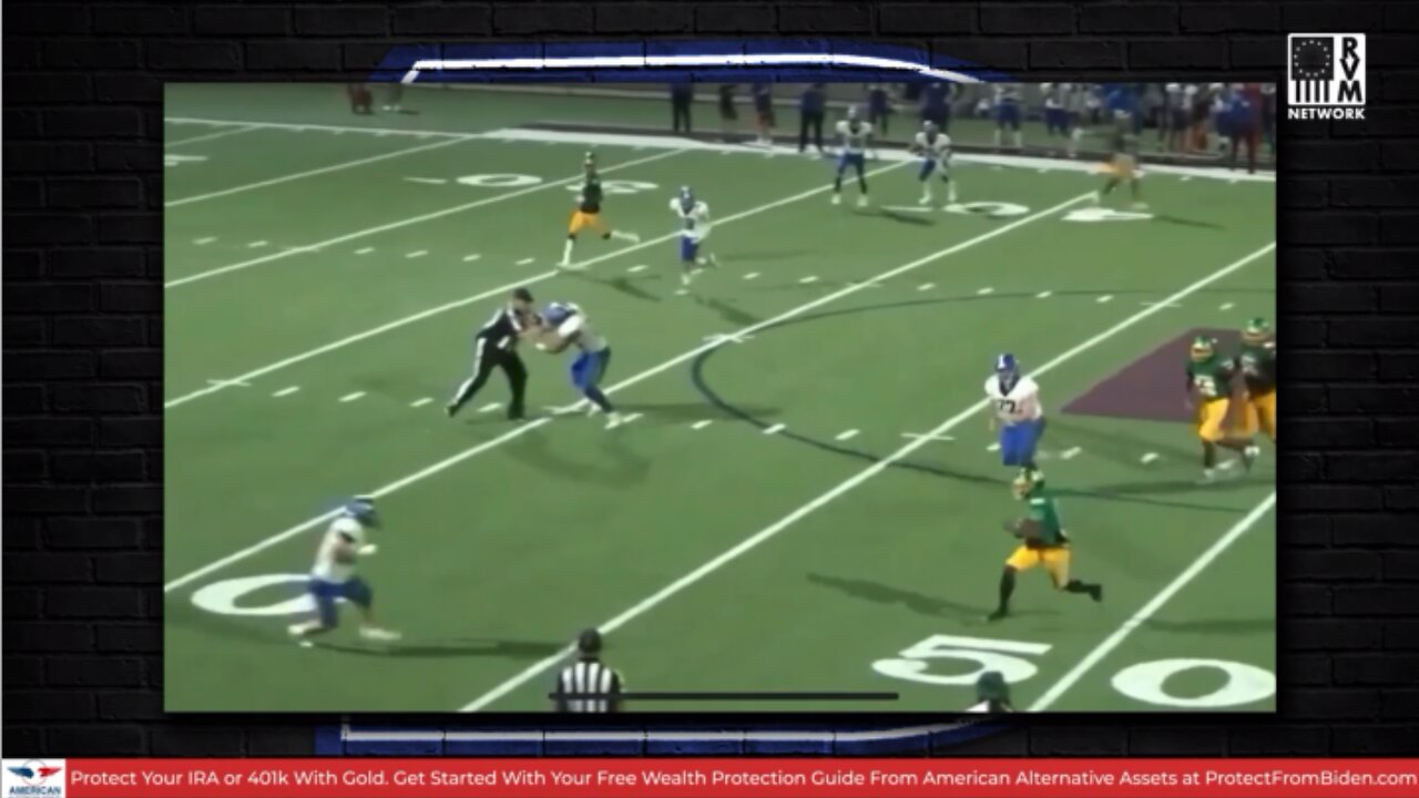 HS Football Ref Rips The Helmet Off A Player's Head in The Middle Of A Play