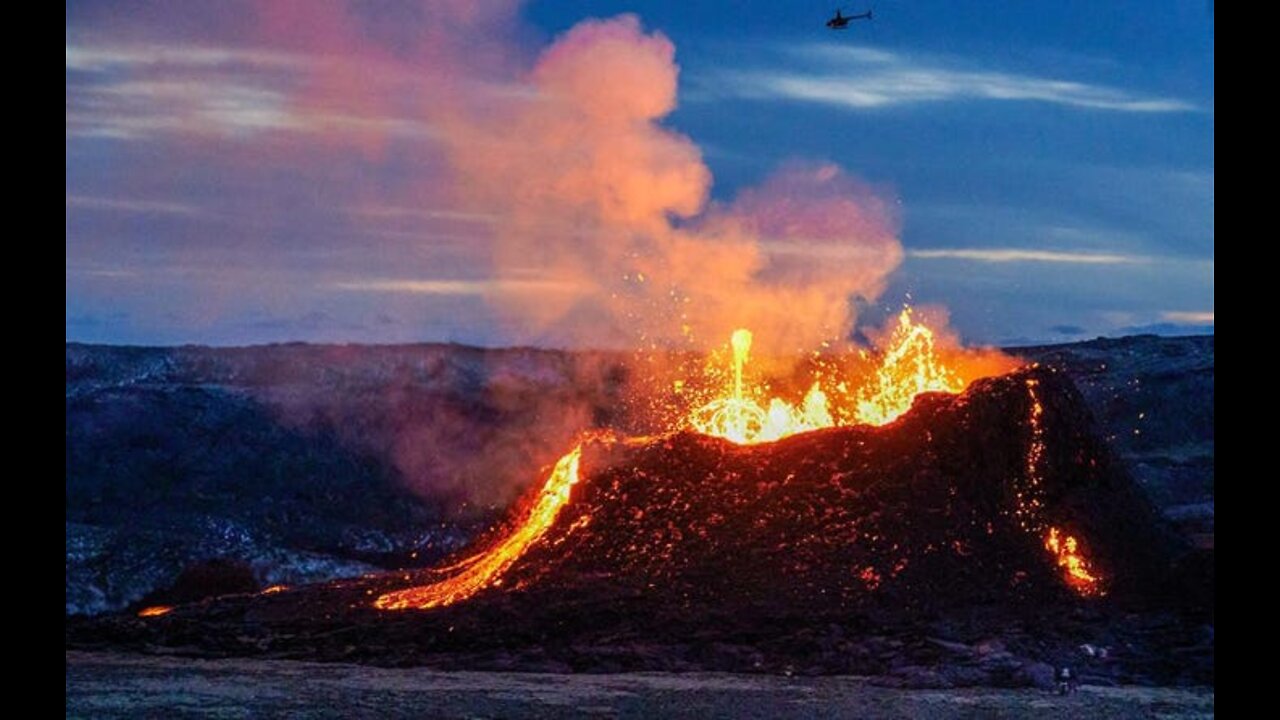 Volcano erupting in the Canaries - drone shows lava destroying swimming pool