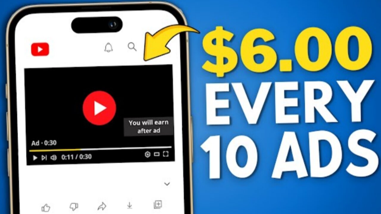 Earn $6 PER 10 ADS Watched - Make Money Online