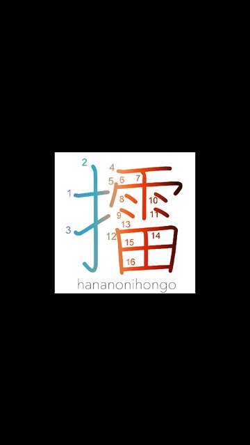 擂 - grind/mash/grate - Learn how to write Japanese Kanji 擂 - hananonihongo.com