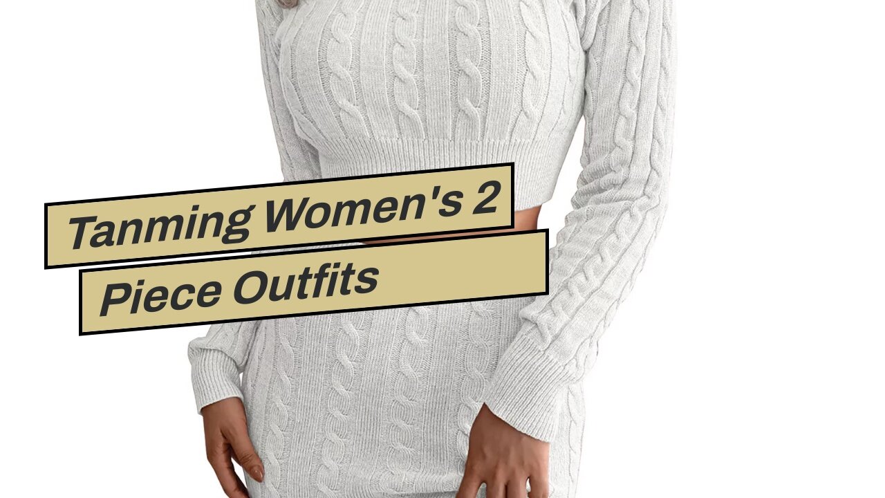 Tanming Women's 2 Piece Outfits Sweater Sets Knit Pullover Tops and High Waisted Pants Lounge S...