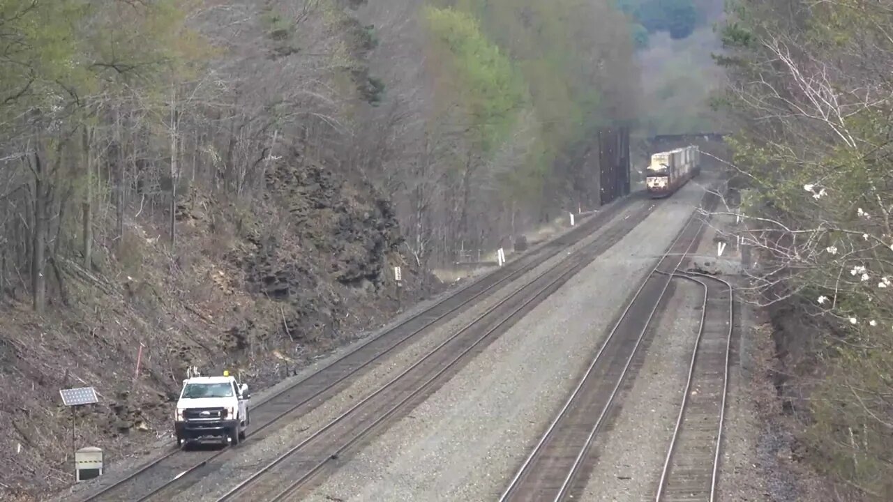 A high-railer and intermodal honk at me