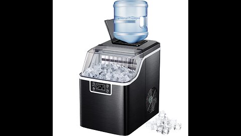Kndko Countertop Ice Maker with Handle, 26 lbsDay, 9pcs Bullet Ice in 6 min, Smart Self-Cleani...