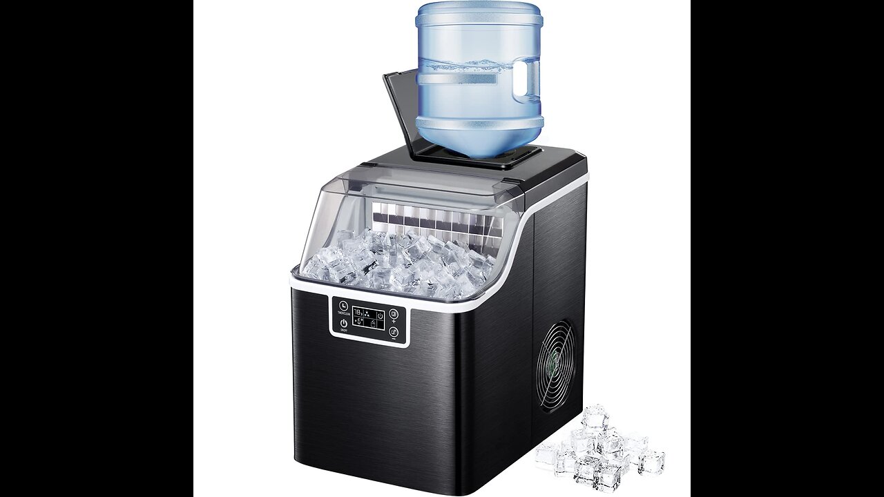 Kndko Countertop Ice Maker with Handle, 26 lbsDay, 9pcs Bullet Ice in 6 min, Smart Self-Cleani...