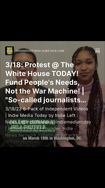 3/18: Protest @ The White House TODAY! Fund People's Needs, Not the War Machine!