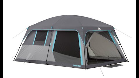 Ozark Trail 10 Person Half Dark Rest Instatent setup & review