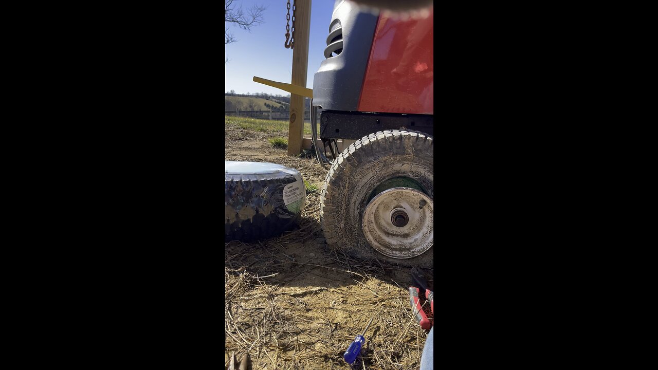 Changing a mower tire