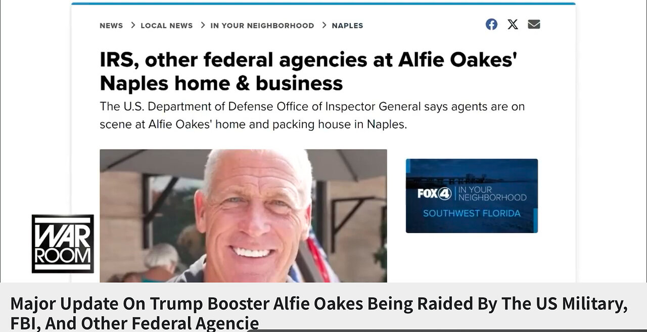 Trump Booster Alfie Oakes Being Raided By The US Military, FBI, And Other Feds