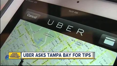 Uber asks for tips: Tampa Bay drivers hopeful for more money, riders unsure of tipping