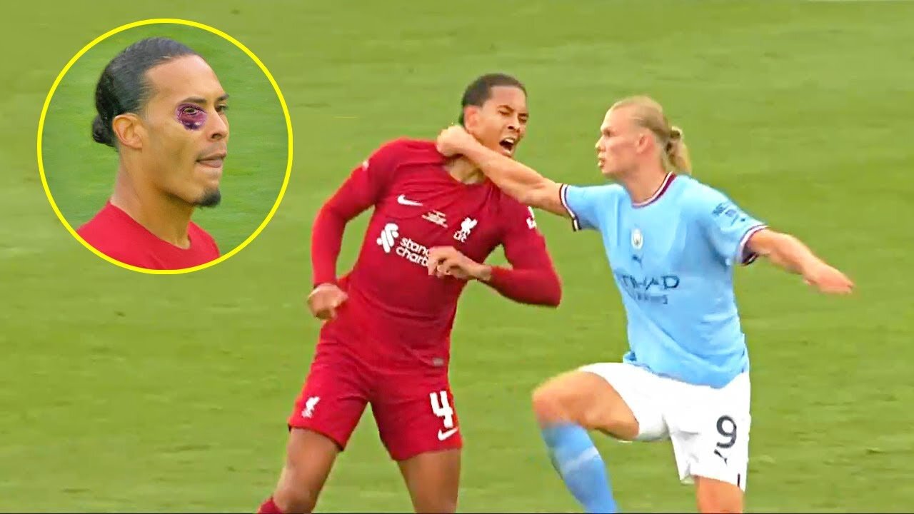 Furious moment in football