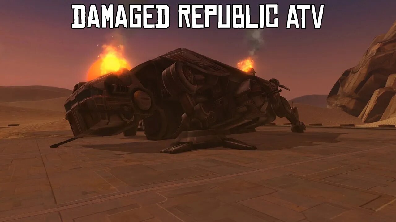 SWTOR Decoration - Damaged Republic ATV. Tatooine Stronghold