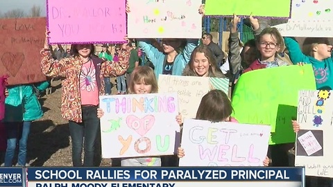 Ralph Moody Elementary students show support for paralyzed principal