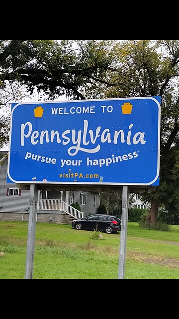 WalkinAndTalkinAcrossAmerica! Just Crossed From NY into Pennsylvania! 1st State Line Crossing!