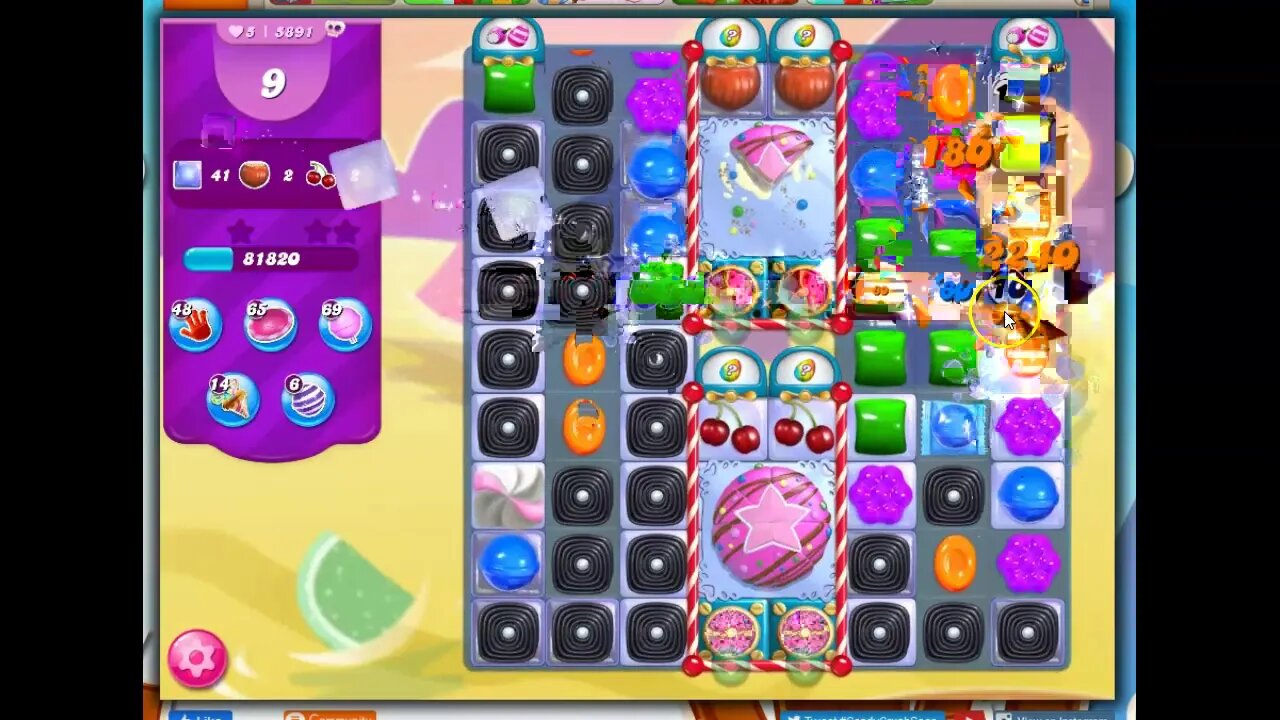 Candy Crush Level 5891 Talkthrough, 30 Moves 0 Boosters