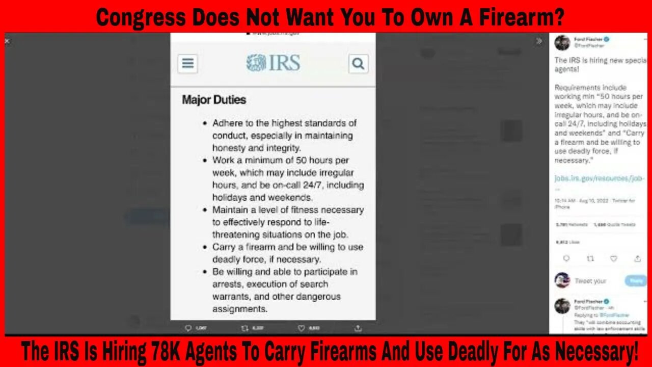 The IRS Is Hiring 78K Workers Who Must Carry A Firearm And Be Willing To Use Deadly Force!