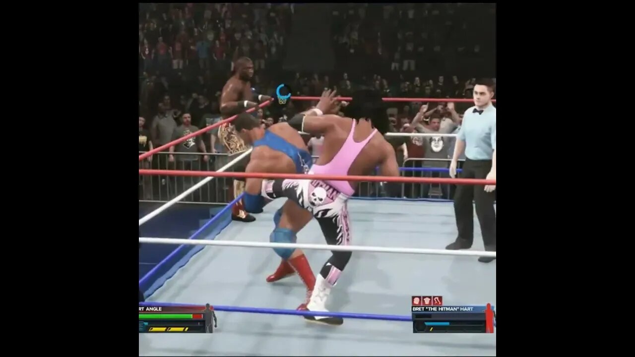 wwe2k23 kurt angle Angle Slam and Ankle Lock to bret hart #wwe2k23gameplay #wwe2k23myfaction