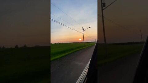 Driving away from sunset