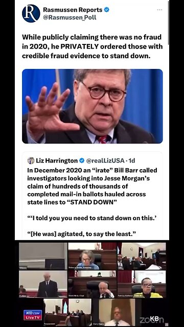 Bill Barr attorney general of the US told investigators to stand down on voter fraud