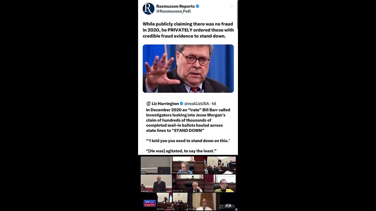 Bill Barr attorney general of the US told investigators to stand down on voter fraud