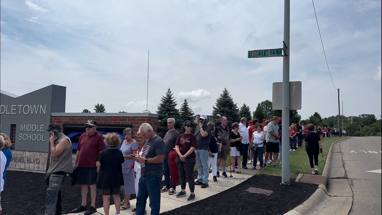 Large Crowd Out for Hometown Rally with JD Vance in Middletown, Ohio