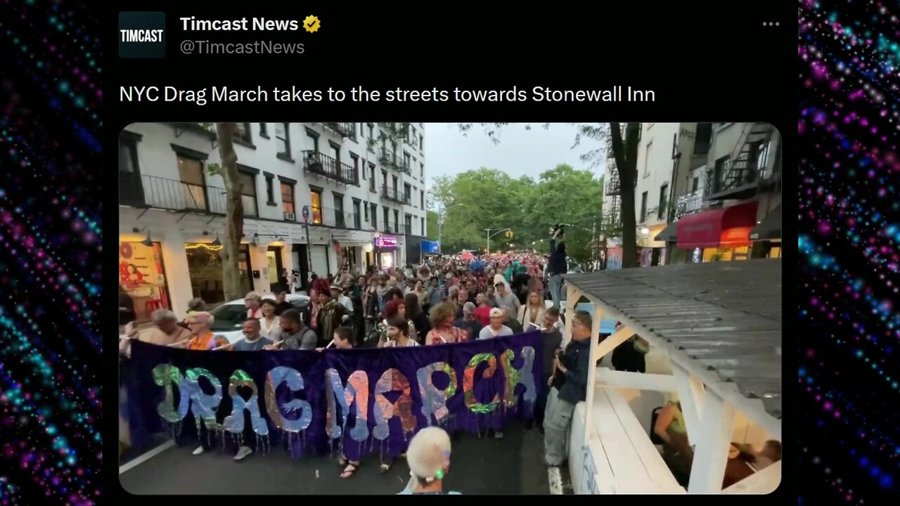 NYC Drag Marchers chant "we’re here, we’re queer, we’re coming for your children"