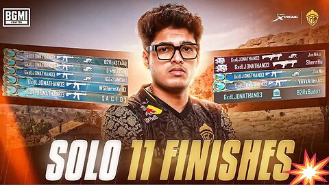 SOLO 11 FINISHES|JONATHAN IS BACK|BGMI!