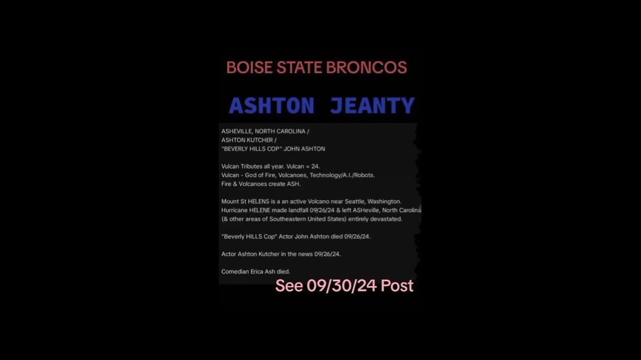 BOISE STATE BRONCOS' ASHTON JEANTY - ANOTHER VULCAN TRIBUTE.