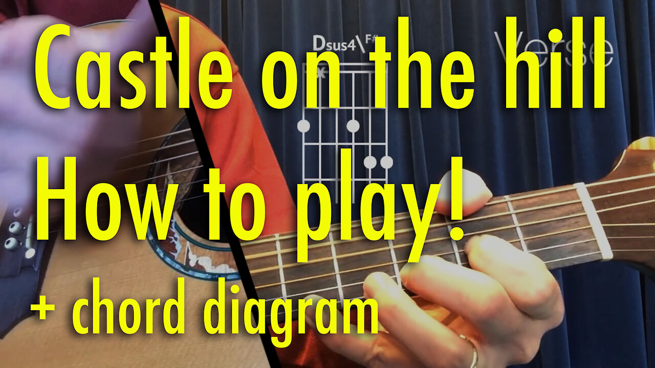 How to play: Castle on the hill - Ed Sheeran - Guitar Lesson - Without loopstation - Chords & tabs