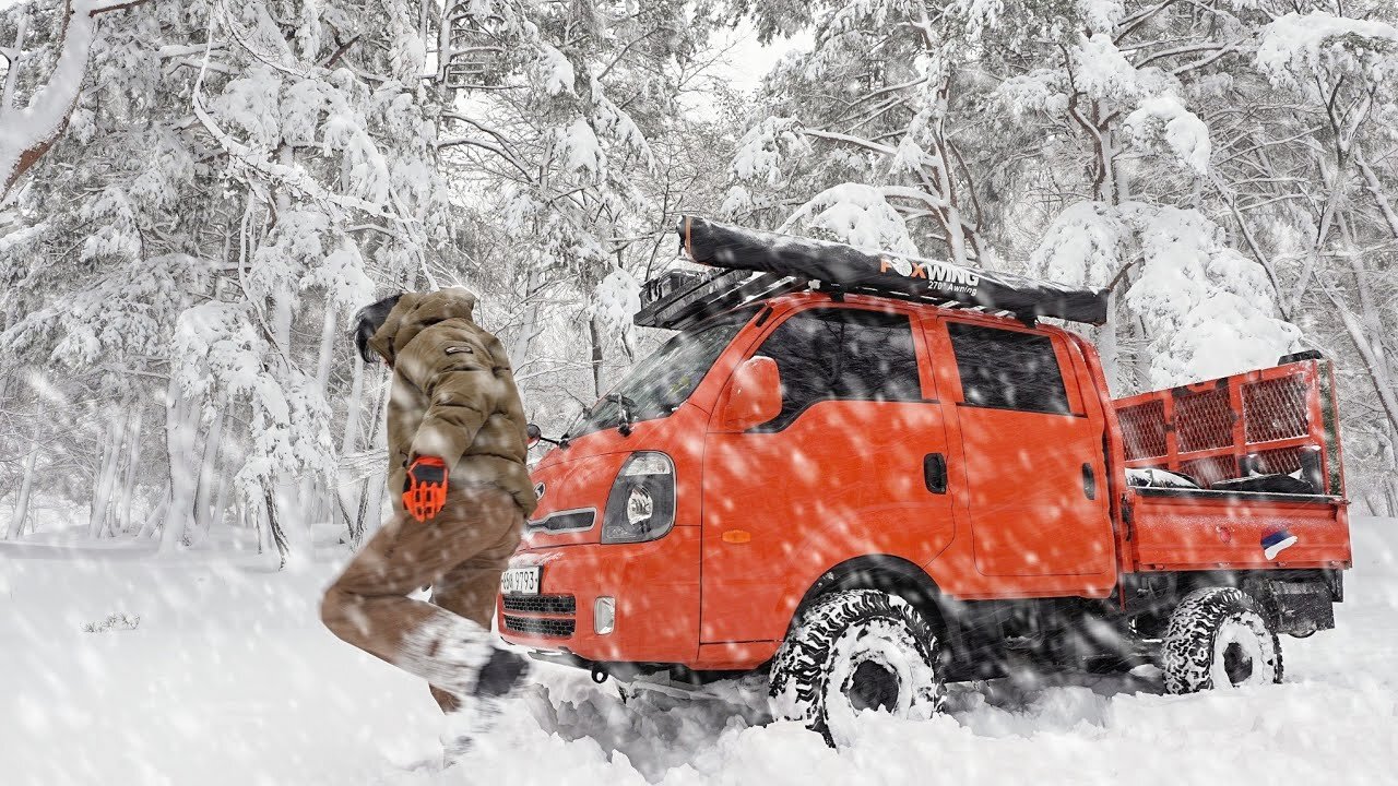 ❄️ Amazing Truck Camping In Snow Storm | Cozy & Relaxing ASMR