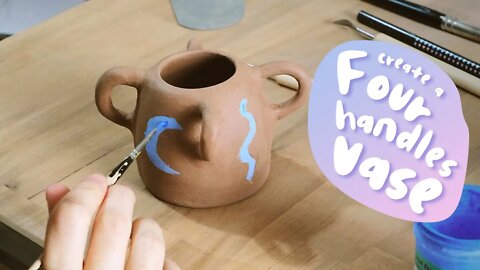 how to make ceramic vase at home, with the moon and my dog 🌙🐕 ( wheel thrown pottery )