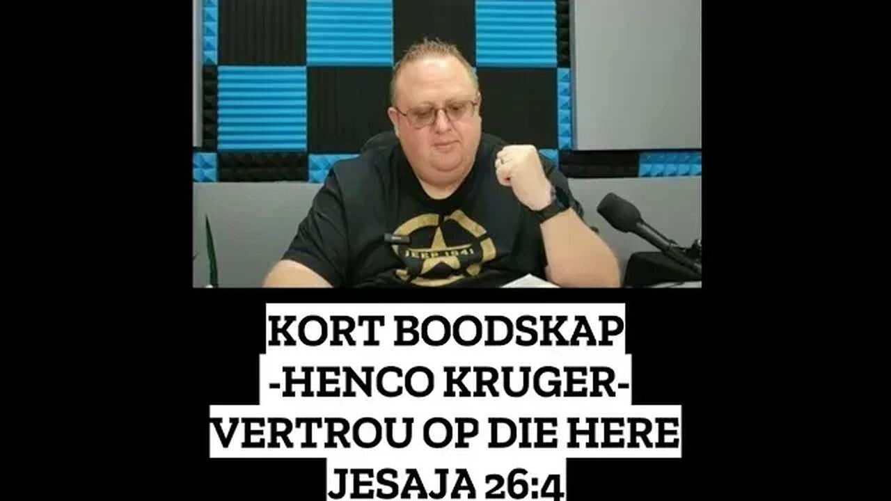 KORT BOODSKAP -HENCO KRUGER- VERTROU OP DIE HERE -JESAJA 26:4