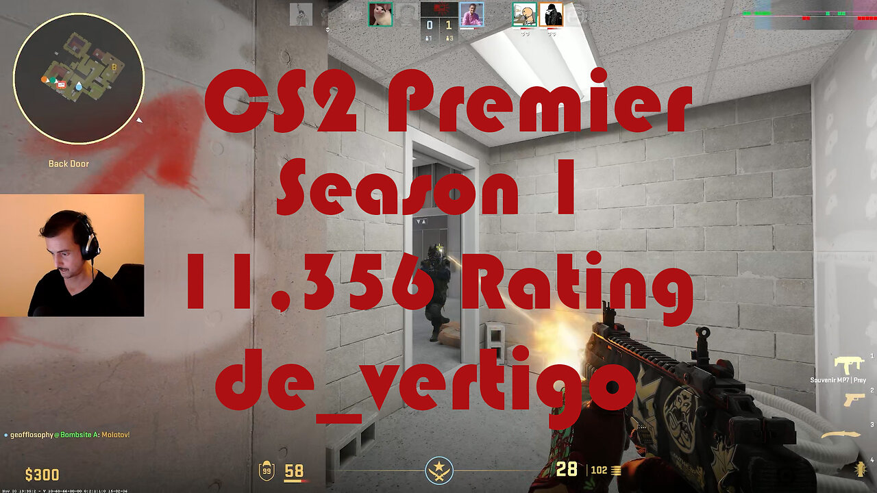 CS2 Premier Matchmaking - Season 1 - 11,356 Rating - de_vertigo