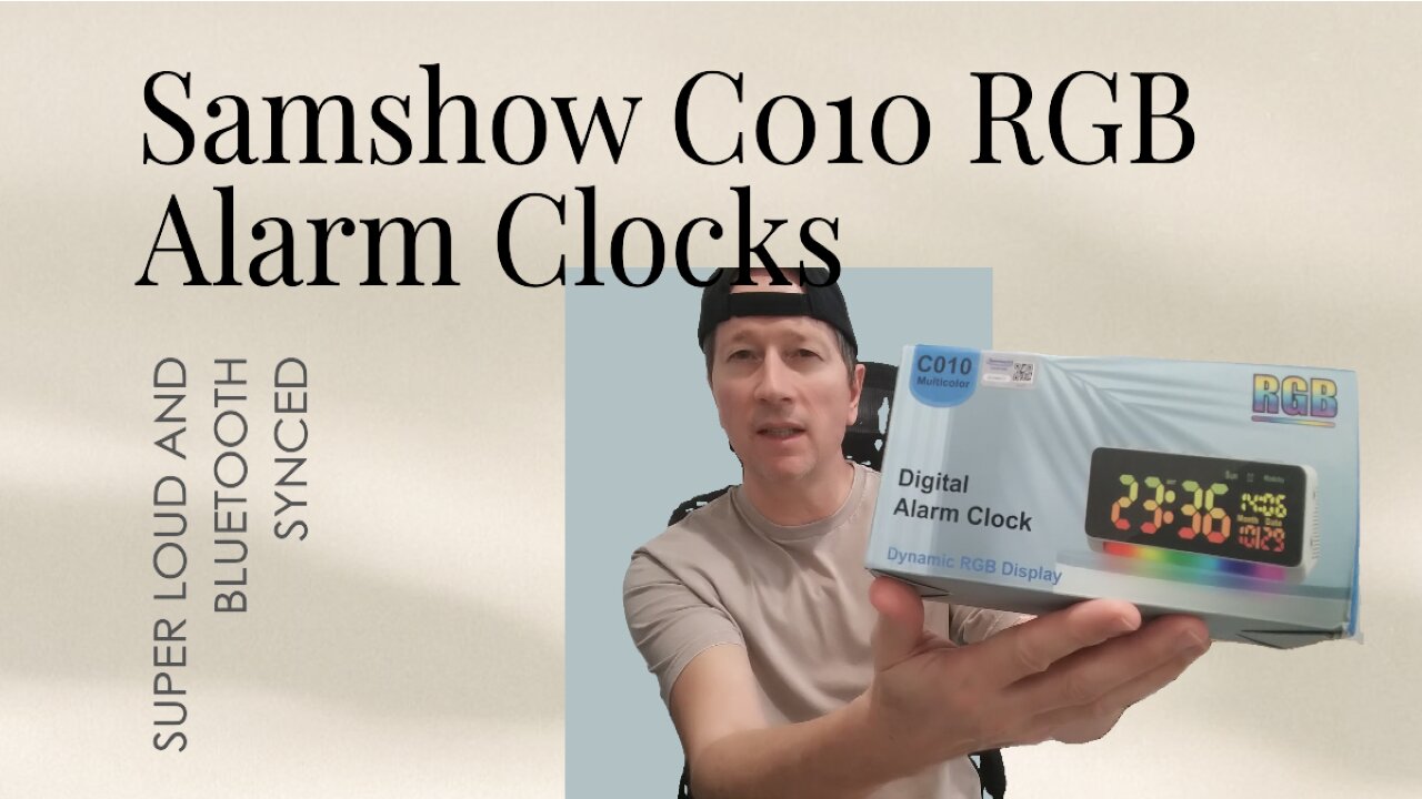 Samshow C010 RGB 120db Super Loud Alarm Clock, BT Time Synch, Review Tutorial & Instructions Manual