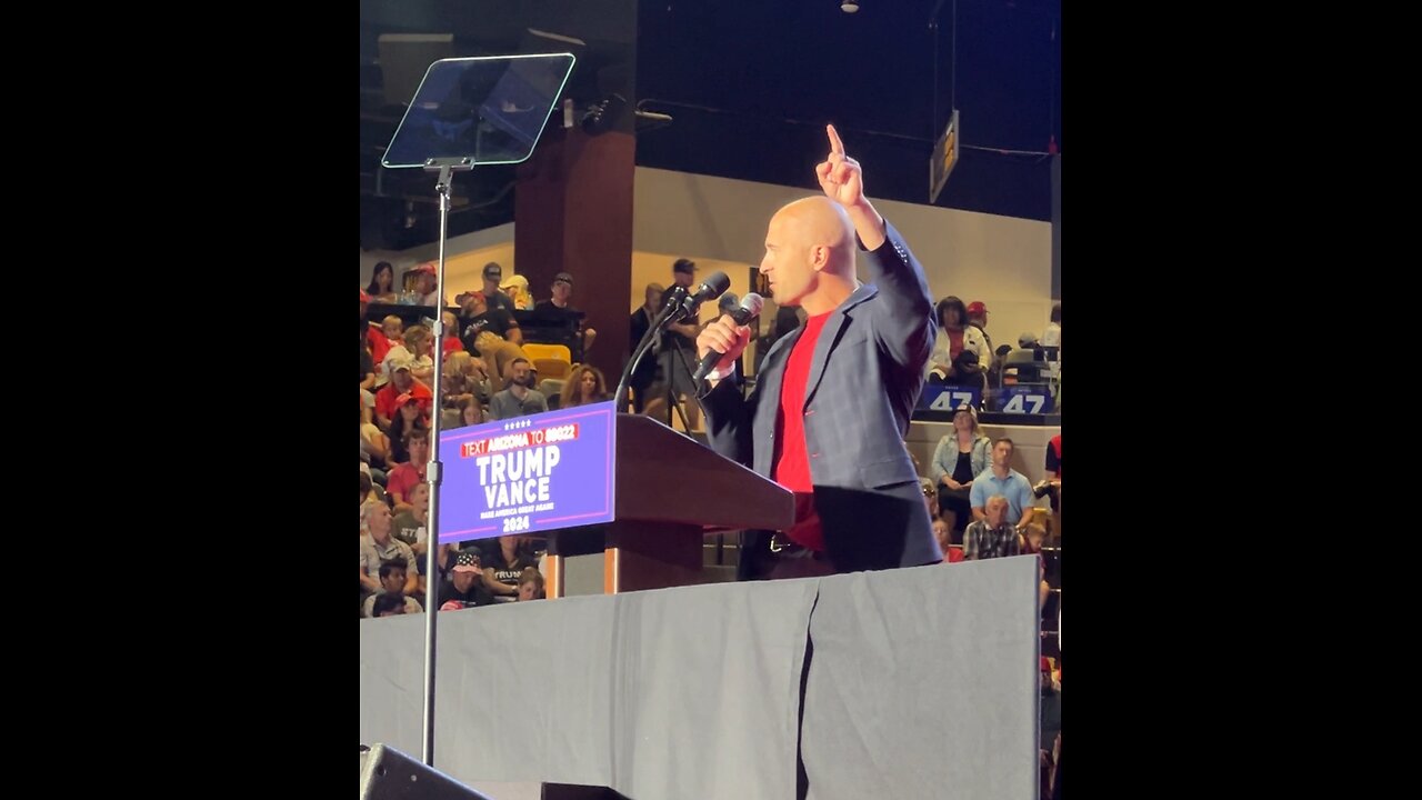 Eric Moutsos speaks at Donald Trump Rally in Tempe Arizona