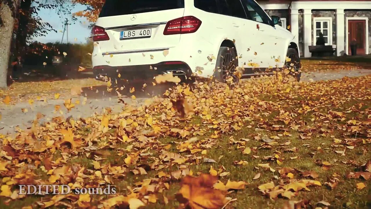 ★★★★★ Car accelerates on gravel raod with leaves sound effect